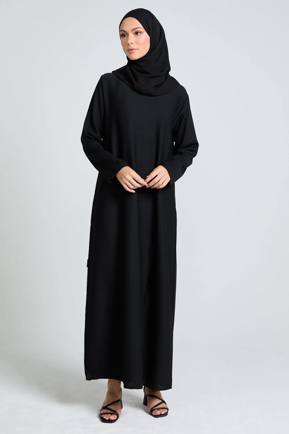 Black Inner Slip Dress - LONG SLEEVE