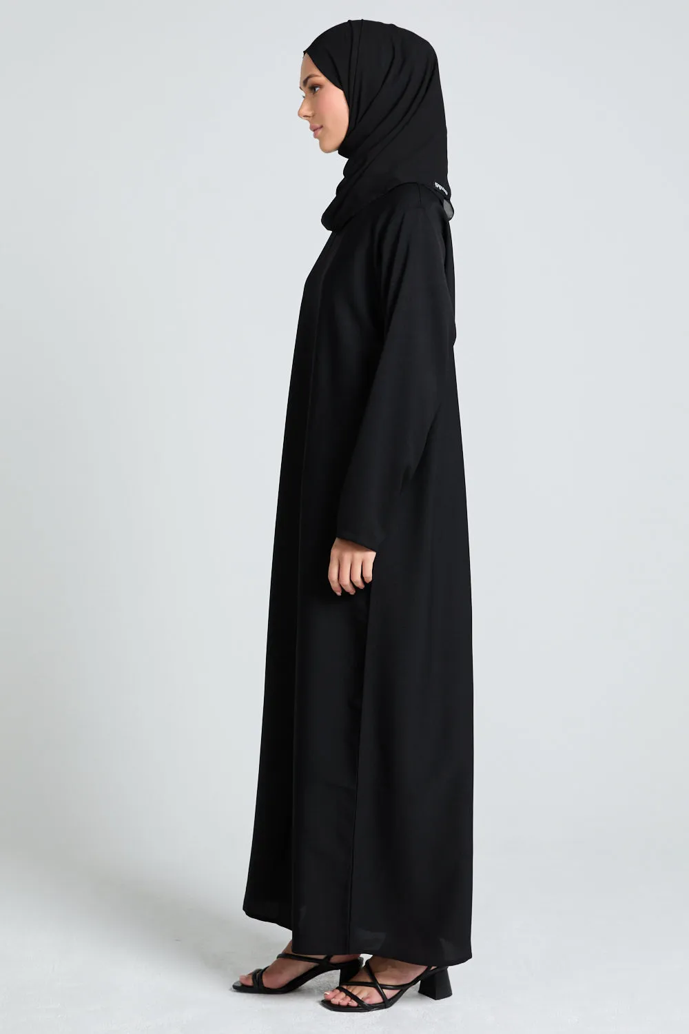 Black Inner Slip Dress - LONG SLEEVE