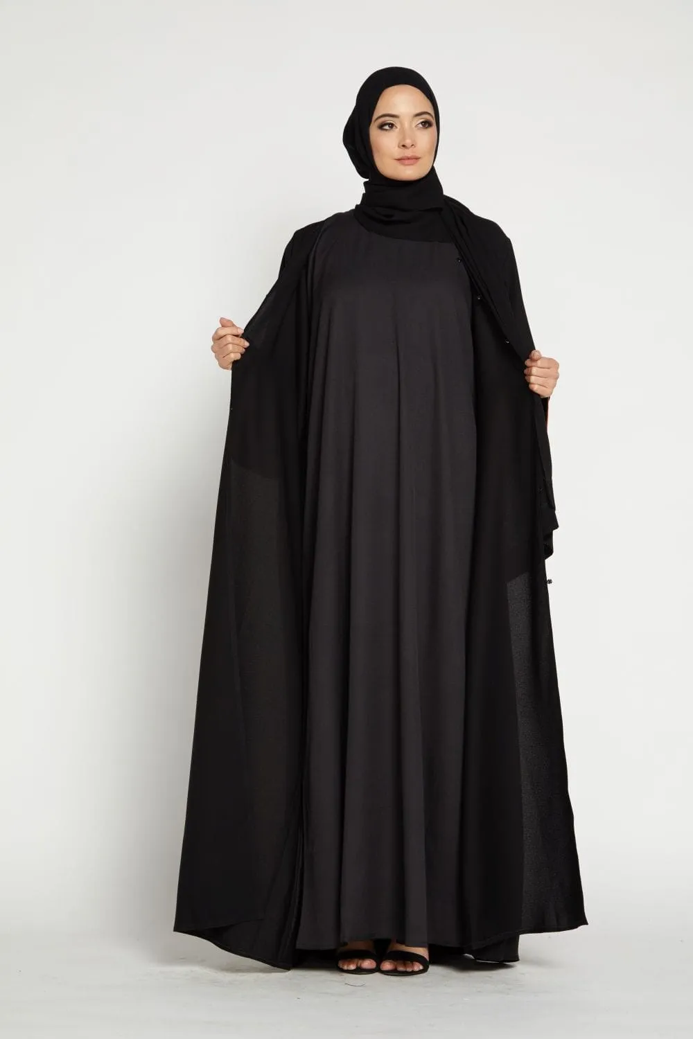 Black Inner Slip Dress - LONG SLEEVE