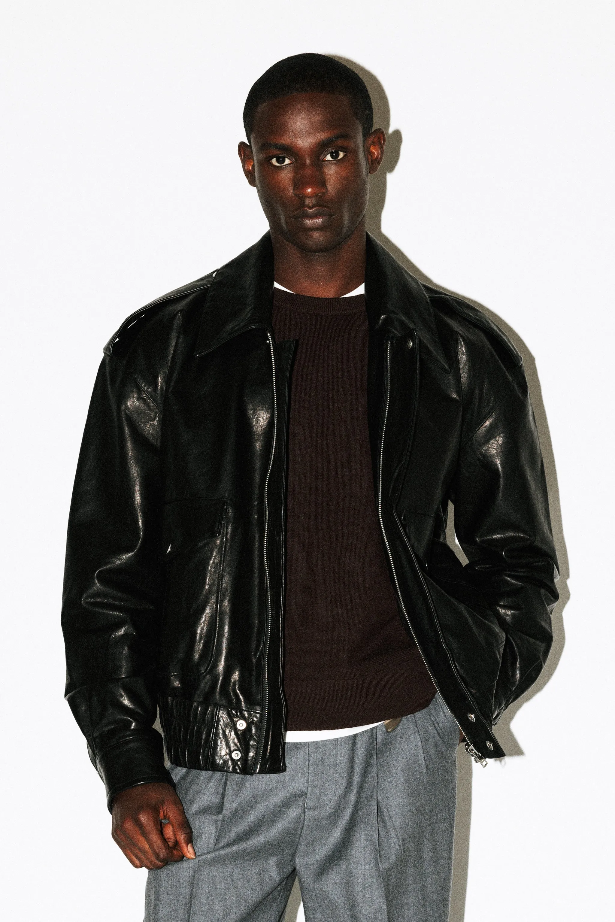 Hyperion Leather Flight Jacket  |  Black