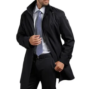 Mens Removable Liner Trench Coat Mid-long Casual Coat