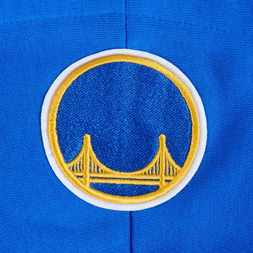 NBA GOLDEN STATE WARRIORS RETRO CLASSIC WOMEN'S CROPPED PO HOODIE (ROYAL BLUE)