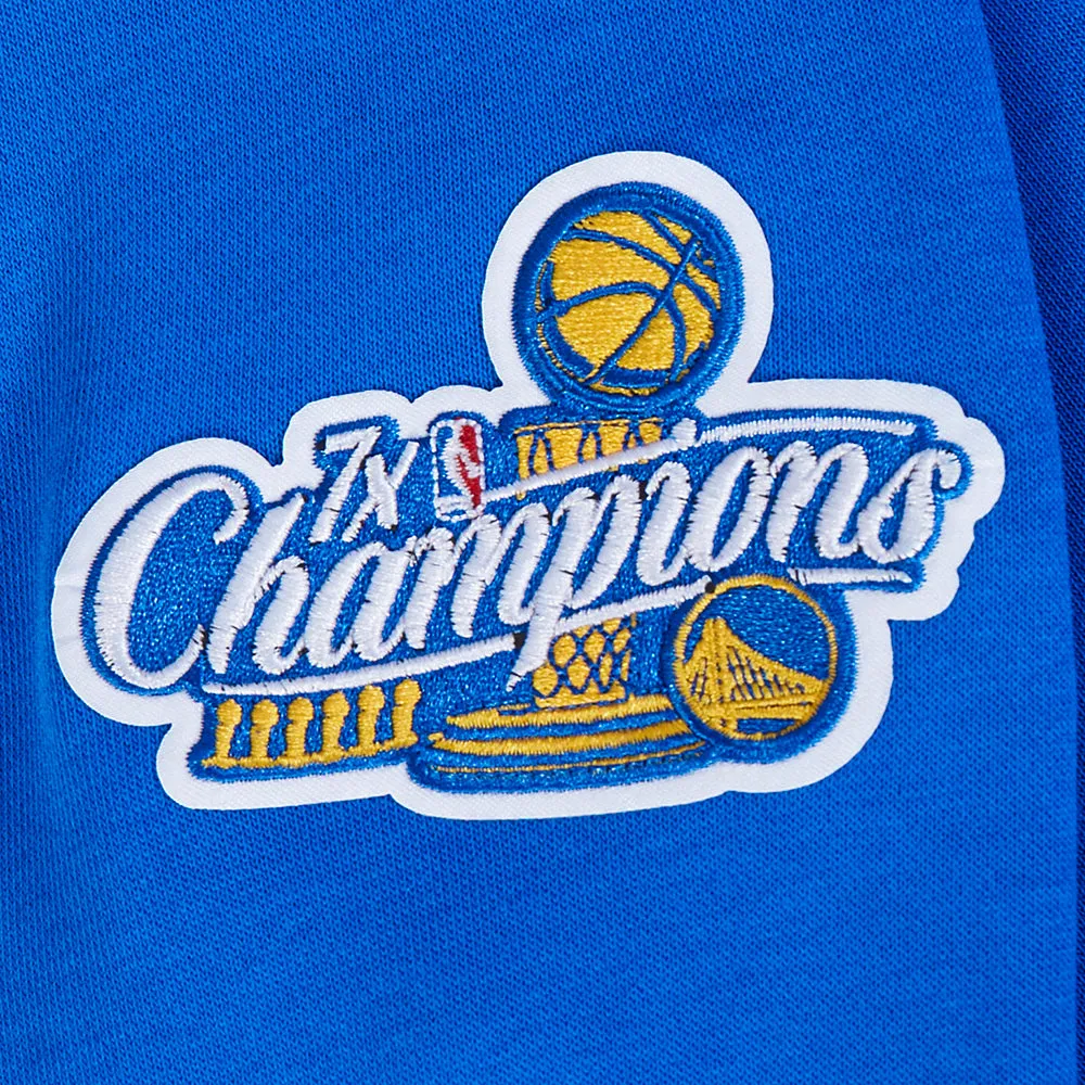NBA GOLDEN STATE WARRIORS RETRO CLASSIC WOMEN'S CROPPED PO HOODIE (ROYAL BLUE)
