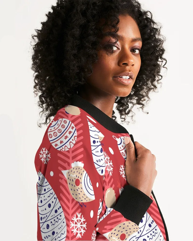 Red Christmas Women's Bomber Jacket