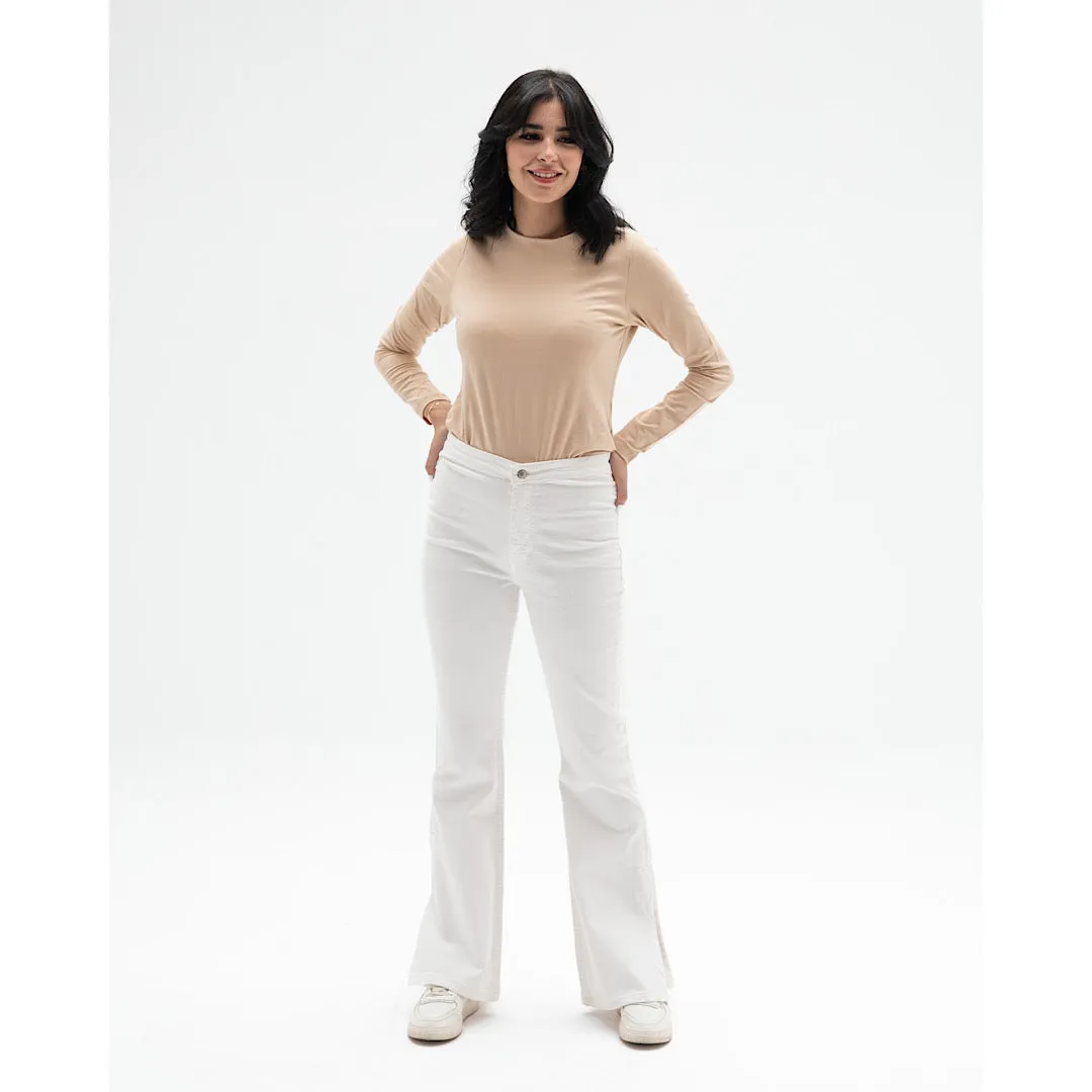 White Flared leg pants