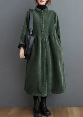 Women's Vintage Warm Corduroy Trench Coat | Ideal for Autumn/Winter